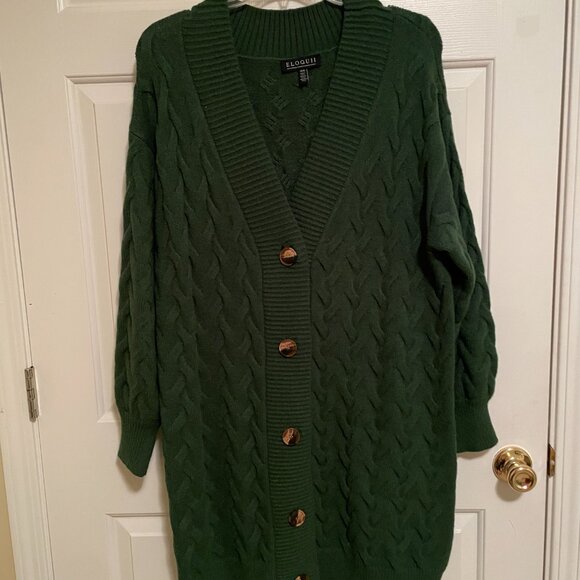 eloquii green cardigan (14/16) - Picture 1 of 4